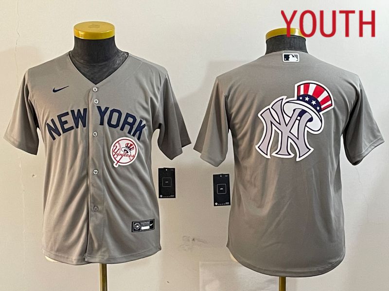 Youth New York Yankees Blank Grey Game 2024 Nike MLB Jersey style 121810